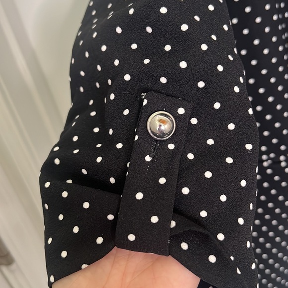 Polka Dot 3/4 sleeve blazer with cuffed sleeve - Picture 2 of 5